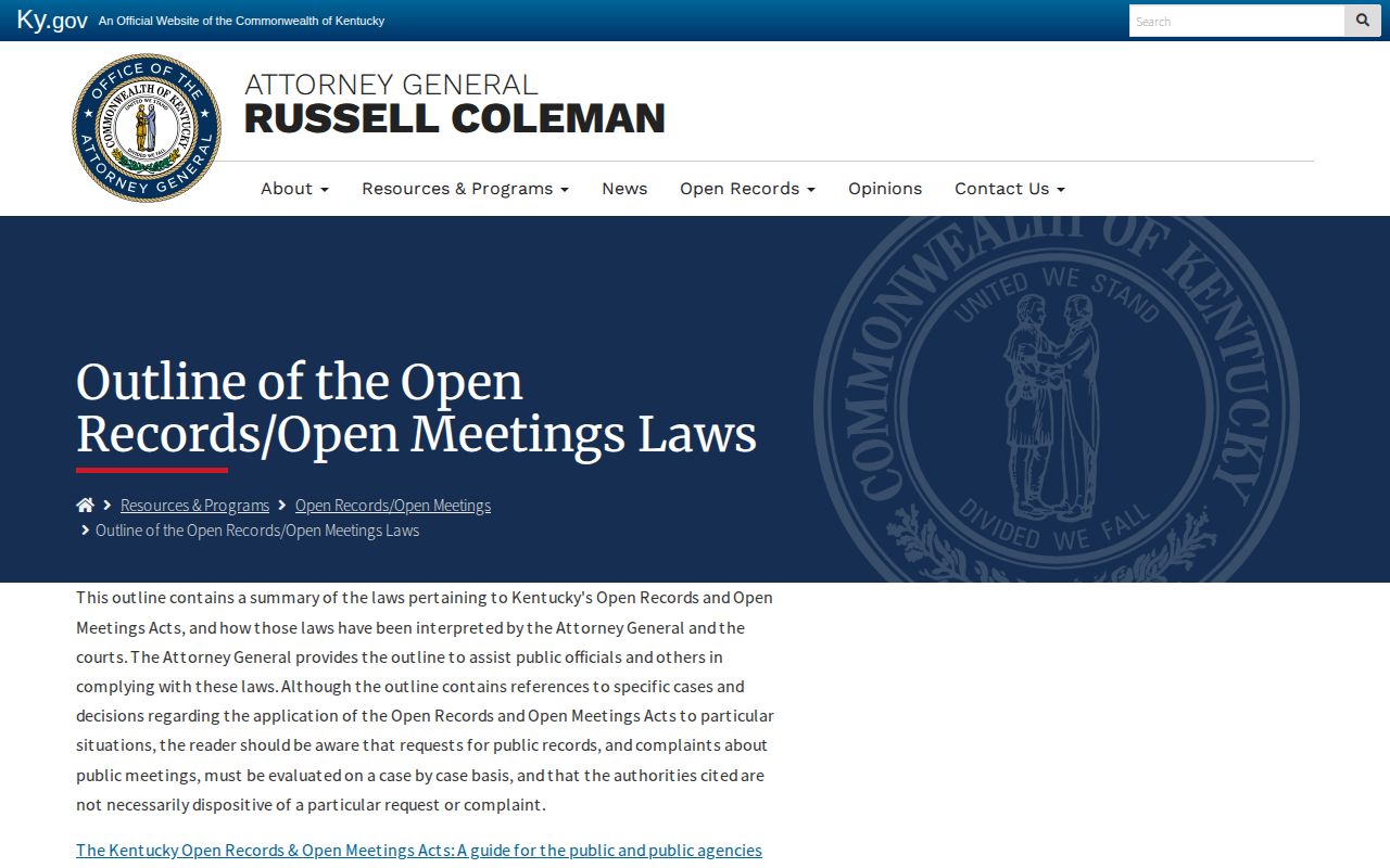 Kentucky Open Records Act guidance for Casey County arrest requests